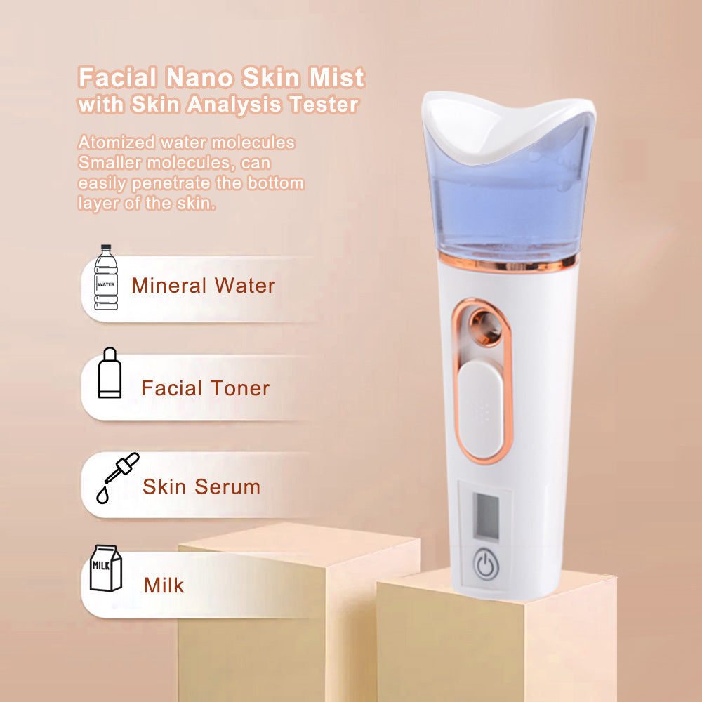 2 in1 Portable Mini Facial Steamer & Skin Test