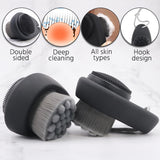 Black Charcoal Double-sided Facial Brush For Men and Women