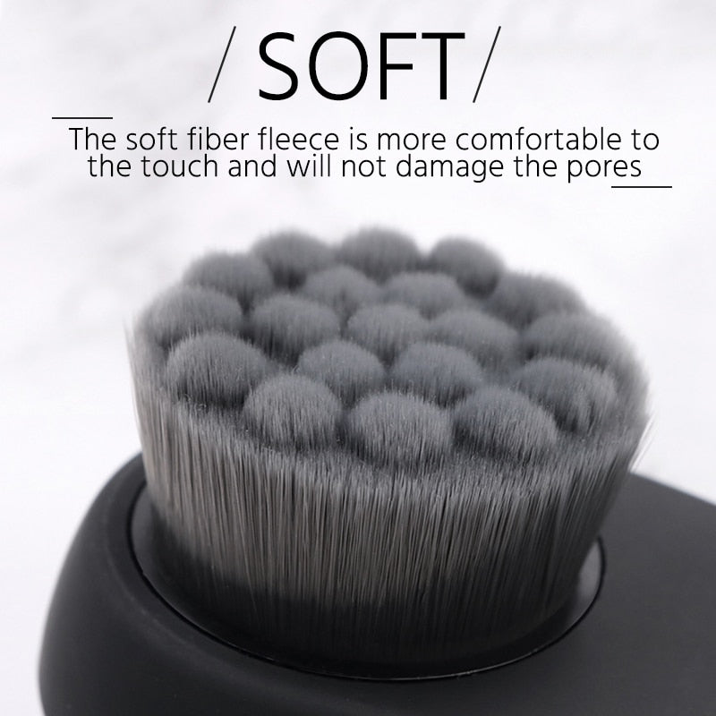 Black Charcoal Double-sided Facial Brush For Men and Women
